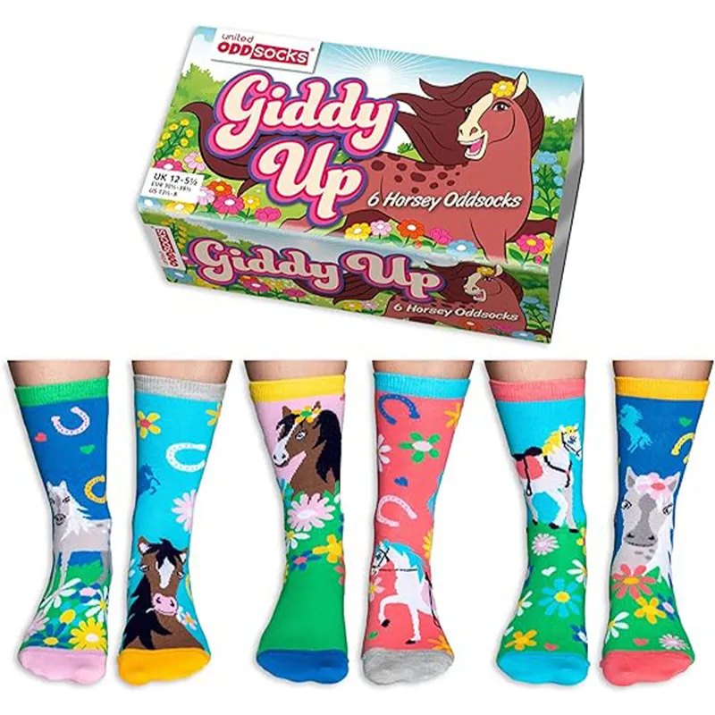 United Oddsocks Giddy Up Gift Box of Odd Socks - Pack of 6