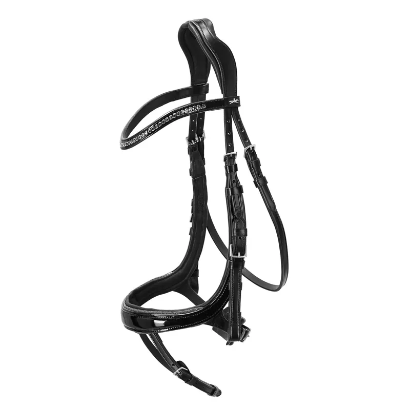 Schockemohle Equitus Beta Glam Anatomic Bridle - Patent Black - TRIAL