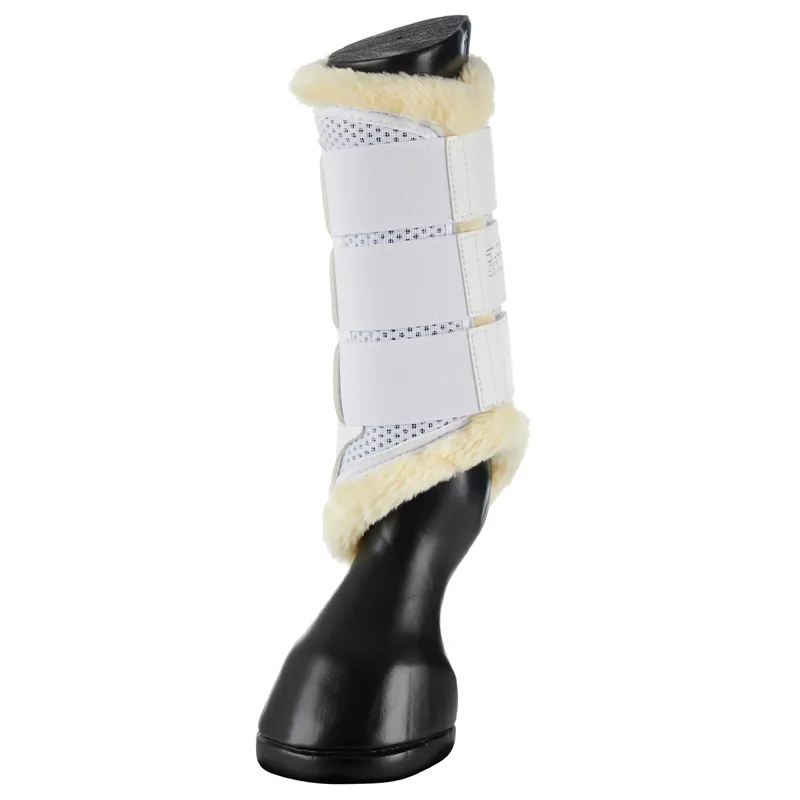 Stubben and Evolution Airflow Fleece Lined Brushing Boots - White-4