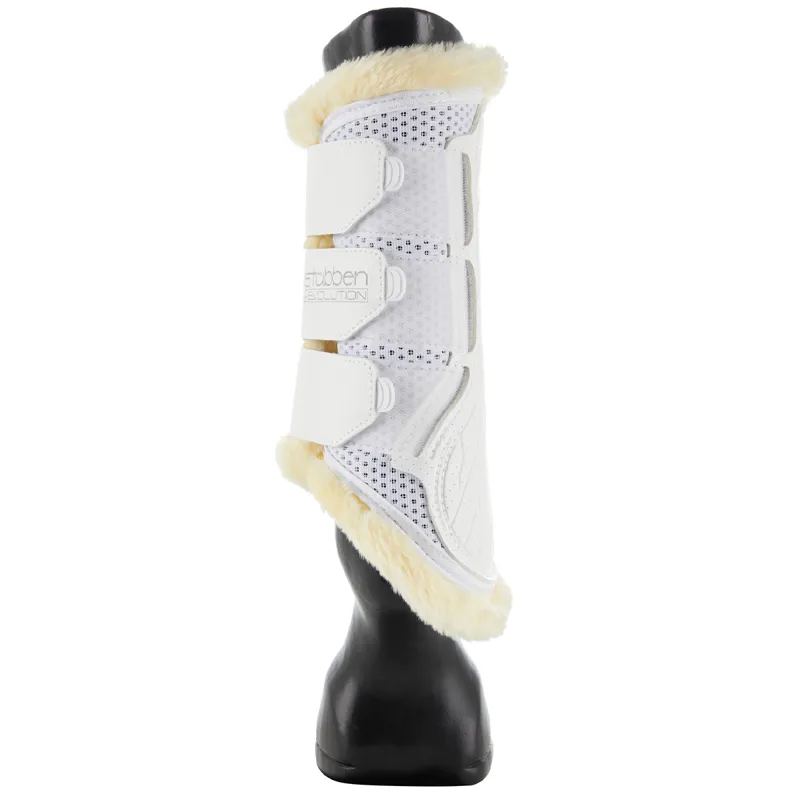 Stubben and Evolution Airflow Fleece Lined Brushing Boots - White-3