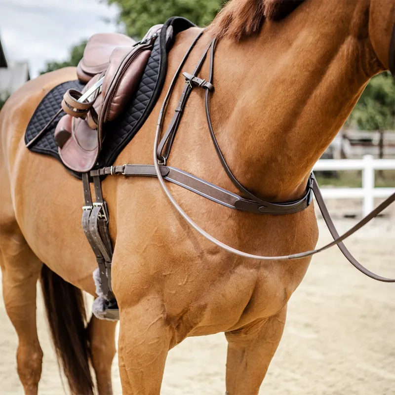 Stubben Padded Leather Breastplate - Ebony-1