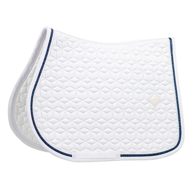 Kentucky Glitter Rope Jump Saddlecloth - White/Navy-1