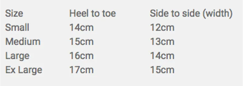 Shires Poultice Boots Size Guide