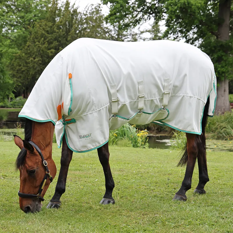 Shires Tempest Plus Sweet-Itch Combo Neck Fly Rug - White-3