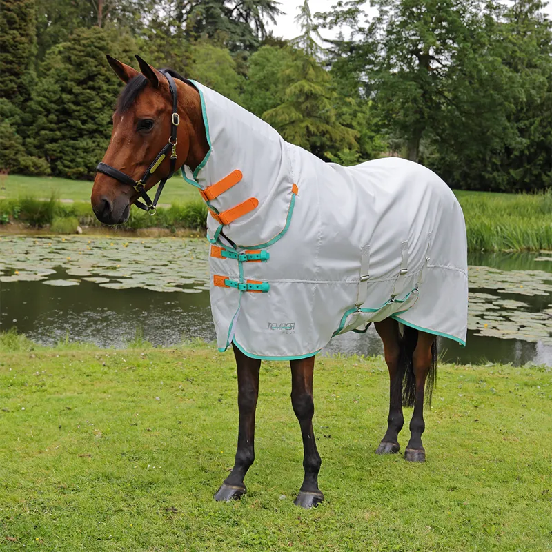 Shires Tempest Plus Sweet-Itch Combo Neck Fly Rug - White