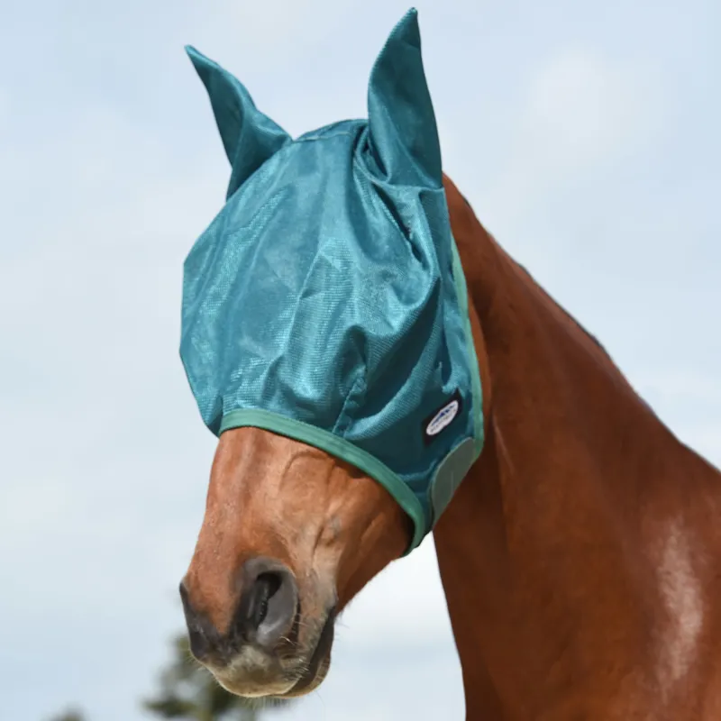 WeatherBeeta Green-Tec Airflow Fly Mask - White/Dragonfly