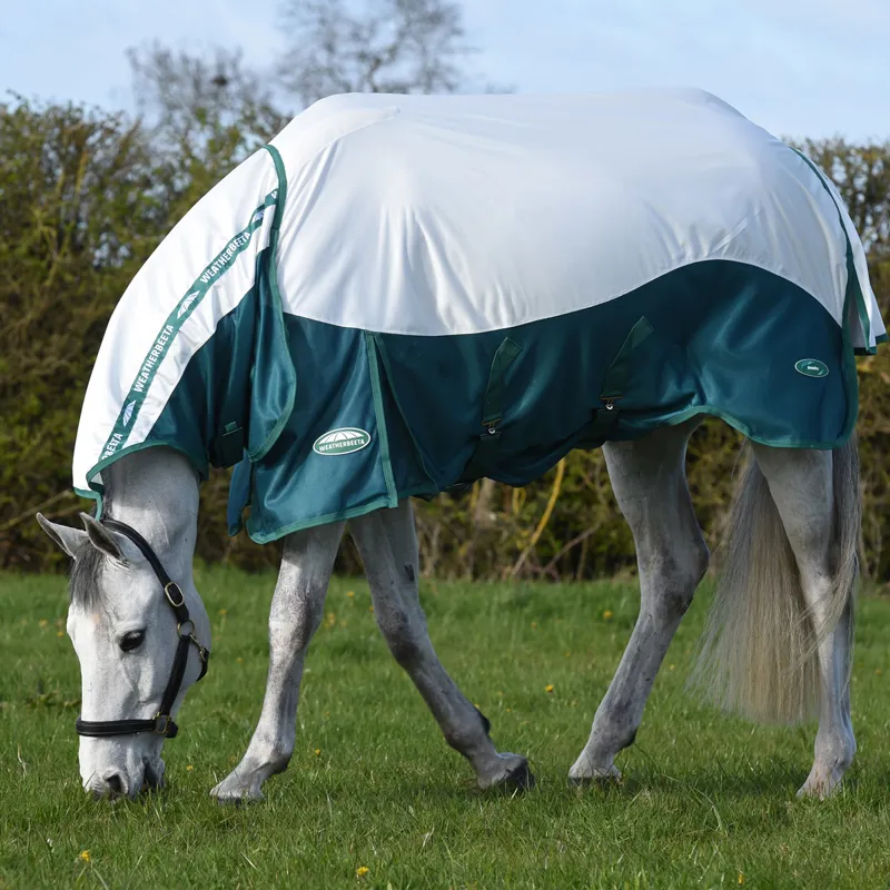 WeatherBeeta Green-Tec Airflow Combo Neck Fly Rug - White/Dragonfly-1