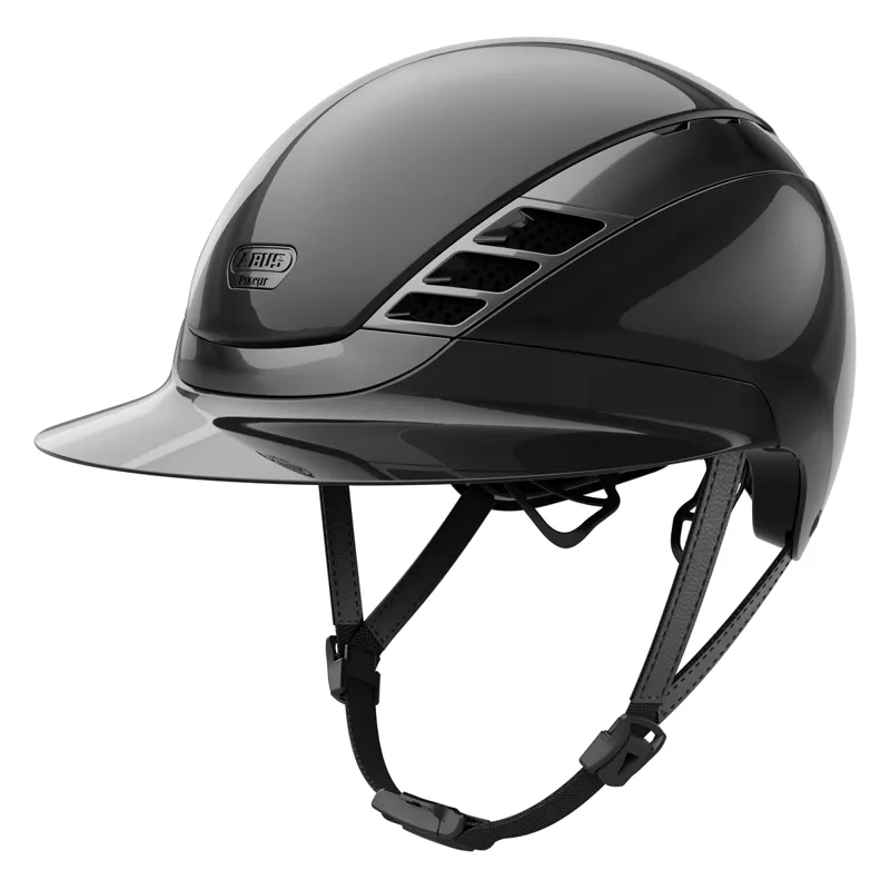 Abus x Pikeur AirLuxe Chrome Lady Visor Riding Hat - Shiny Black