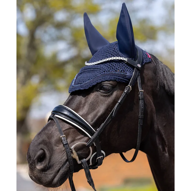LeMieux Acoustic Diamante Fly Hood - Navy-1