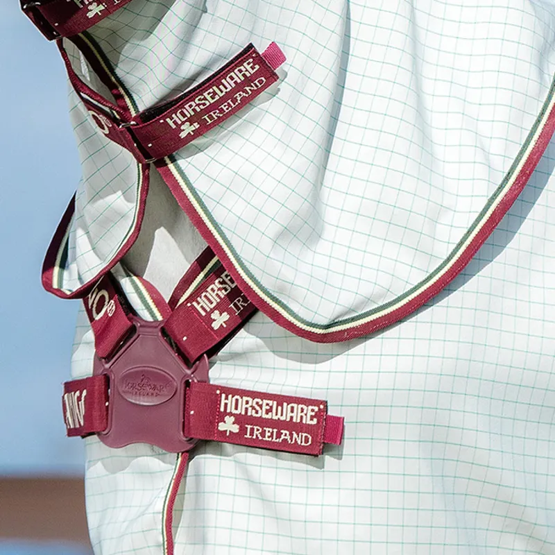 Amigo Aussie Allrounder Disc Closure Summer Turnout - White/Burgundy-1