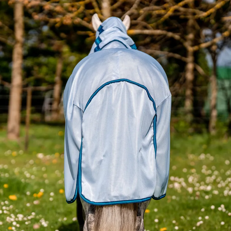 Amigo Bug Rug Detach-A-Neck Fly Sheet - Azure Blue/Navy/Electric Blue-2