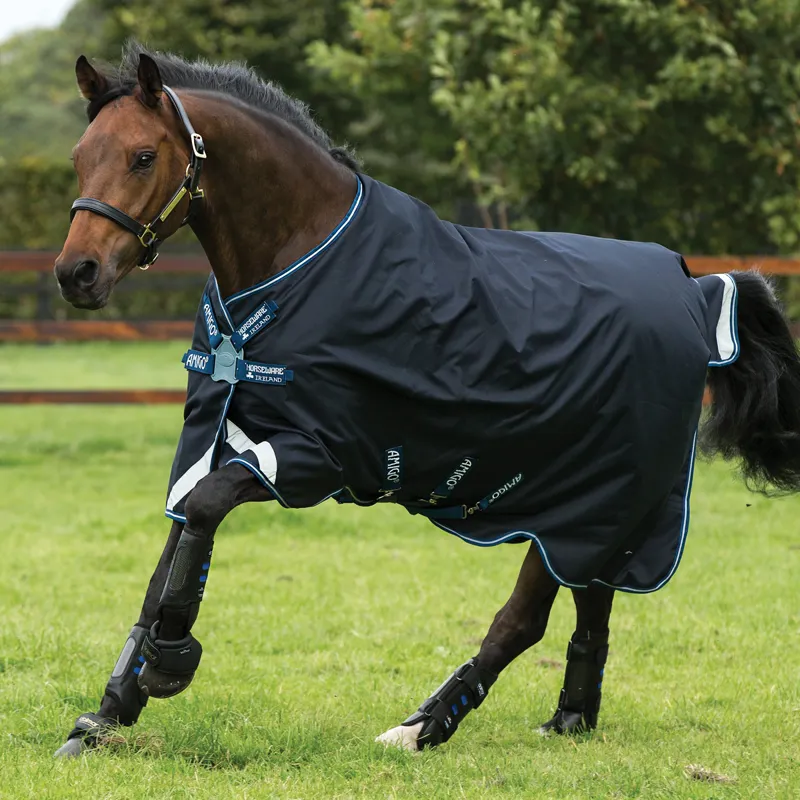 Amigo Bravo 12 Disc Front 100g Turnout Rug Navy/Navy/Electric