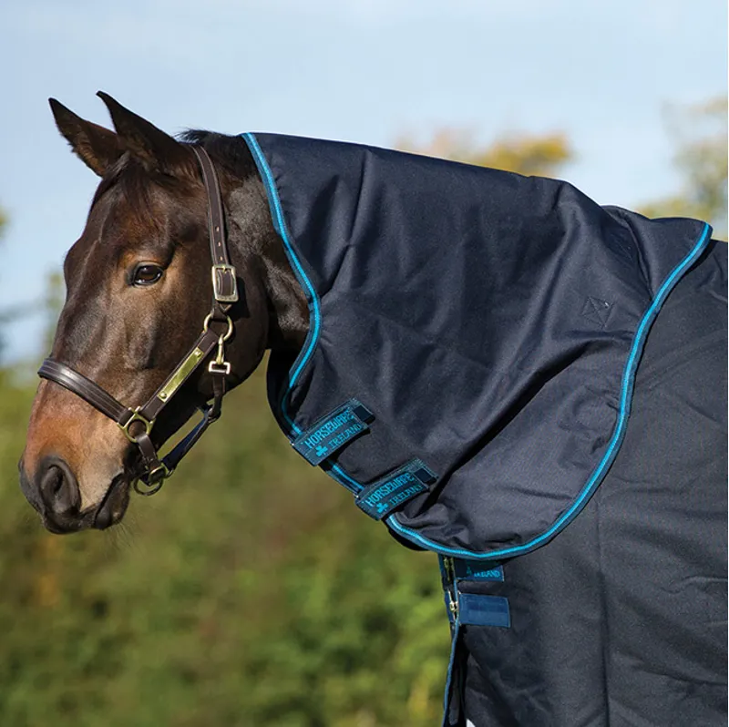 Amigo Bravo 12 150g Turnout Hood - Navy/Electric Blue