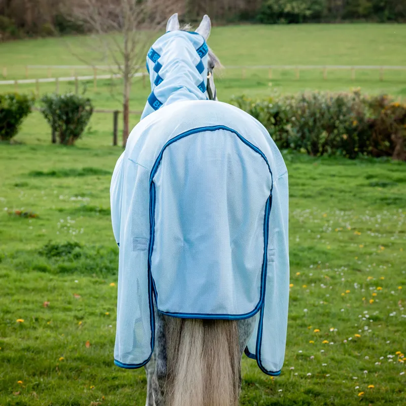 Amigo Bug Buster Fly Rug - Azure Blue/Navy/Electric Blue-4