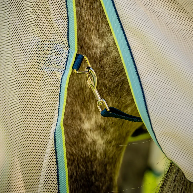 Amigo Bug Buster Fly Rug - Chalk/Navy/Blue Haze-5