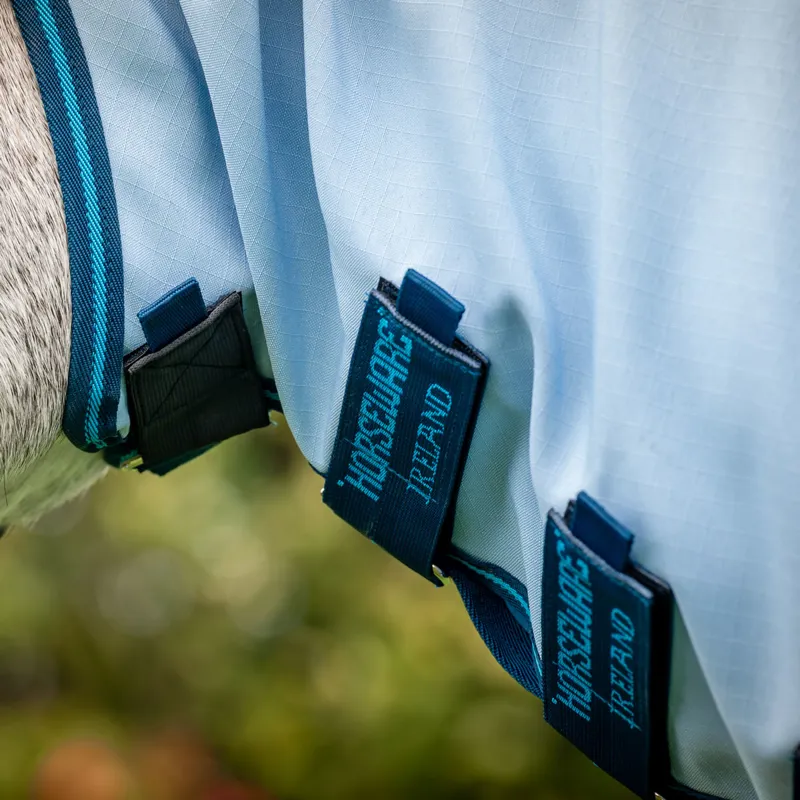 Amigo Ripstop Hoody Combo Neck Fly Rug - Azure Blue/Navy/Electric Blue-4