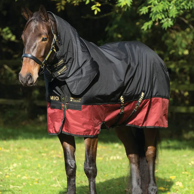 Mio All in One Heavy 350g Combo Turnout Rug Black/Burgundy