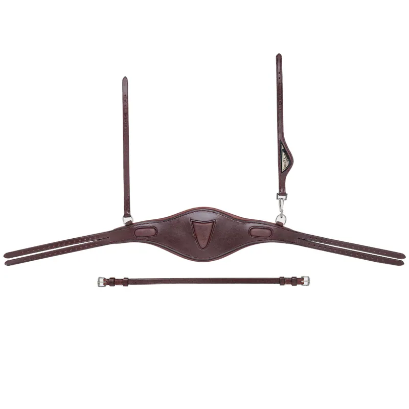 Equiline HP0411 Anatomical Large Surface Two-Tie Headpiece - Brown