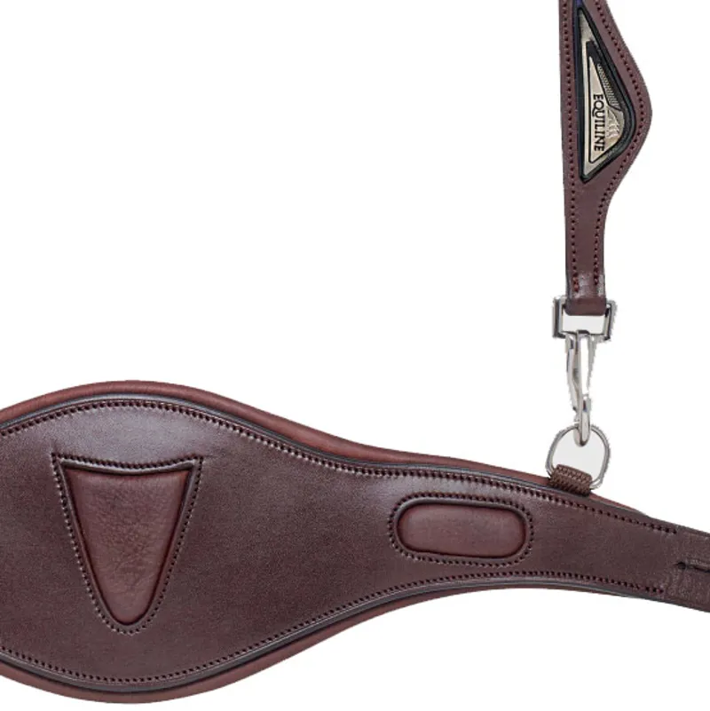 Equiline HP0411 Anatomical Large Surface Two-Tie Headpiece - Brown-2