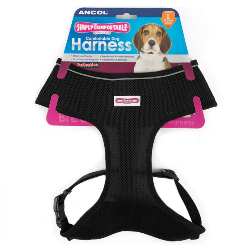 Ancol Comfort Mesh Dog Harness Black Redpost Equestrian