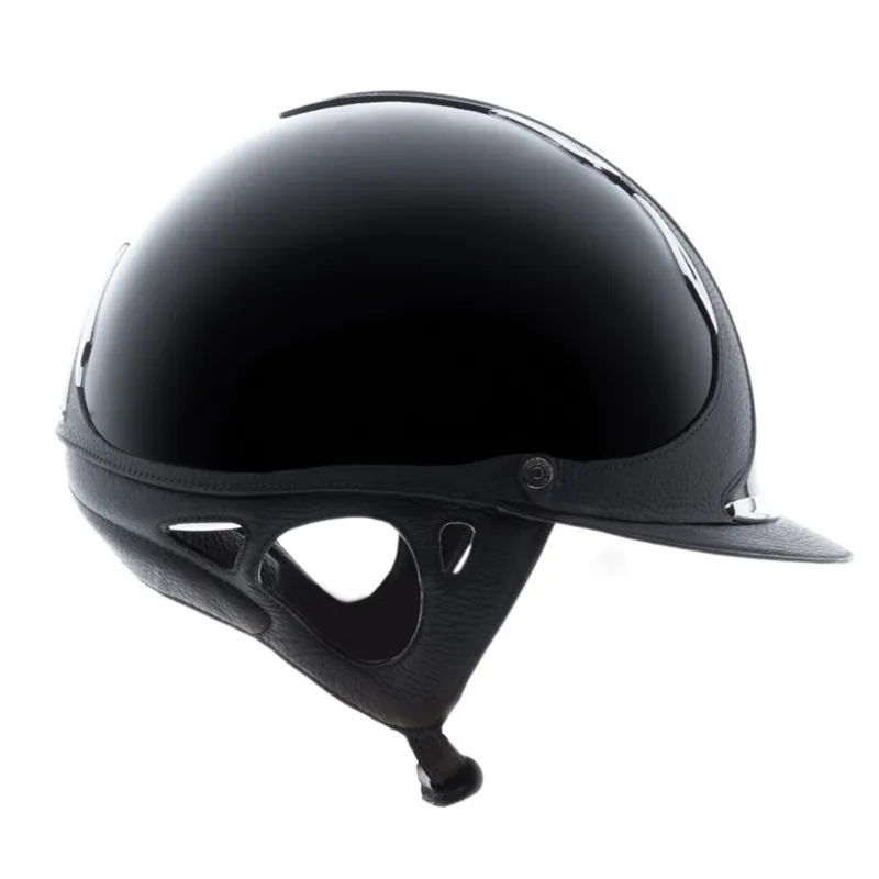Antares Premium Glossy Riding Hat - Black/Black-4