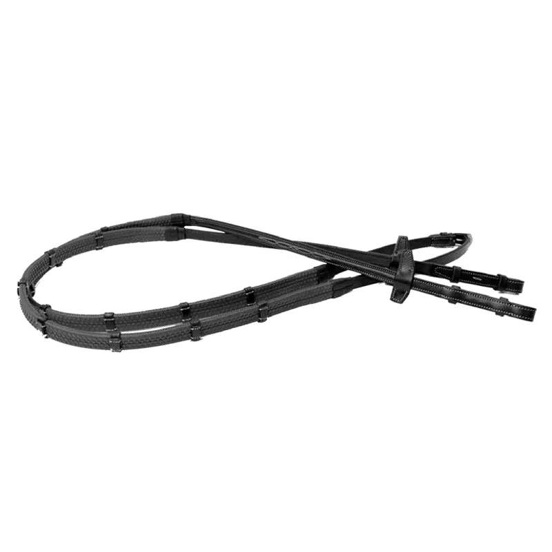 Antares Signature Rubber Reins with Loops - Black