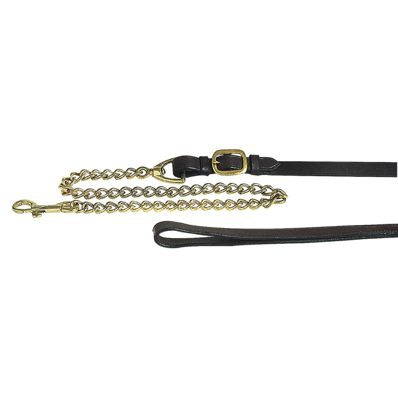 Apollo Leather Lead Chain - Brown/Brass