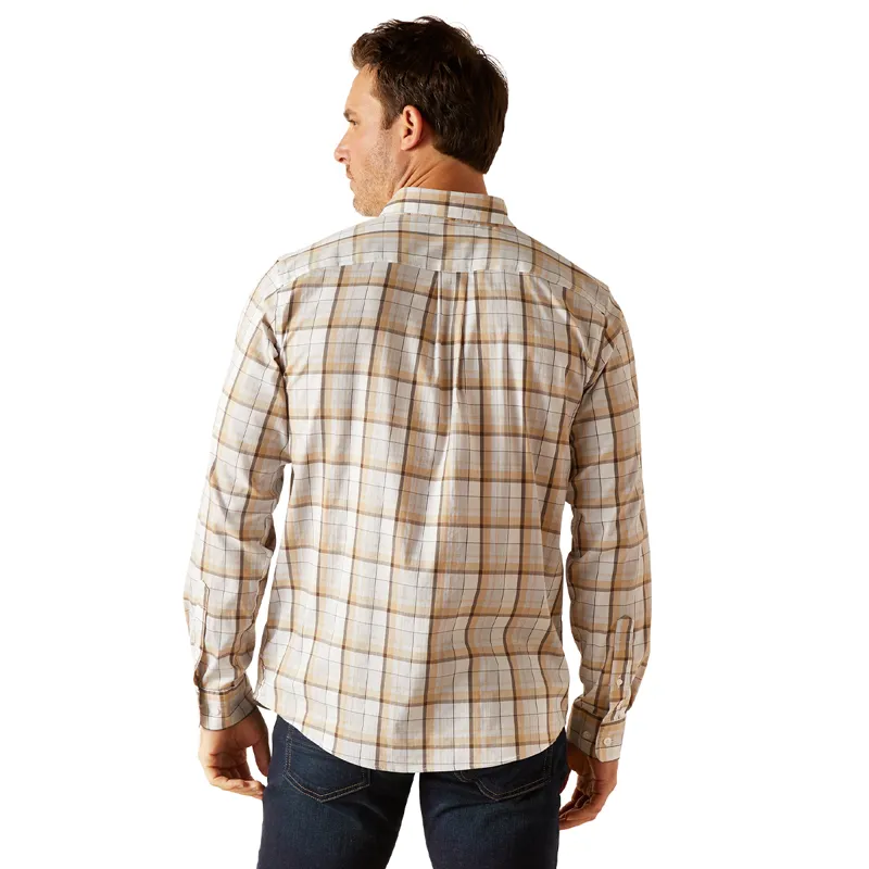 Ariat Country Napa Mens Long Sleeve Shirt - Tan Check-1