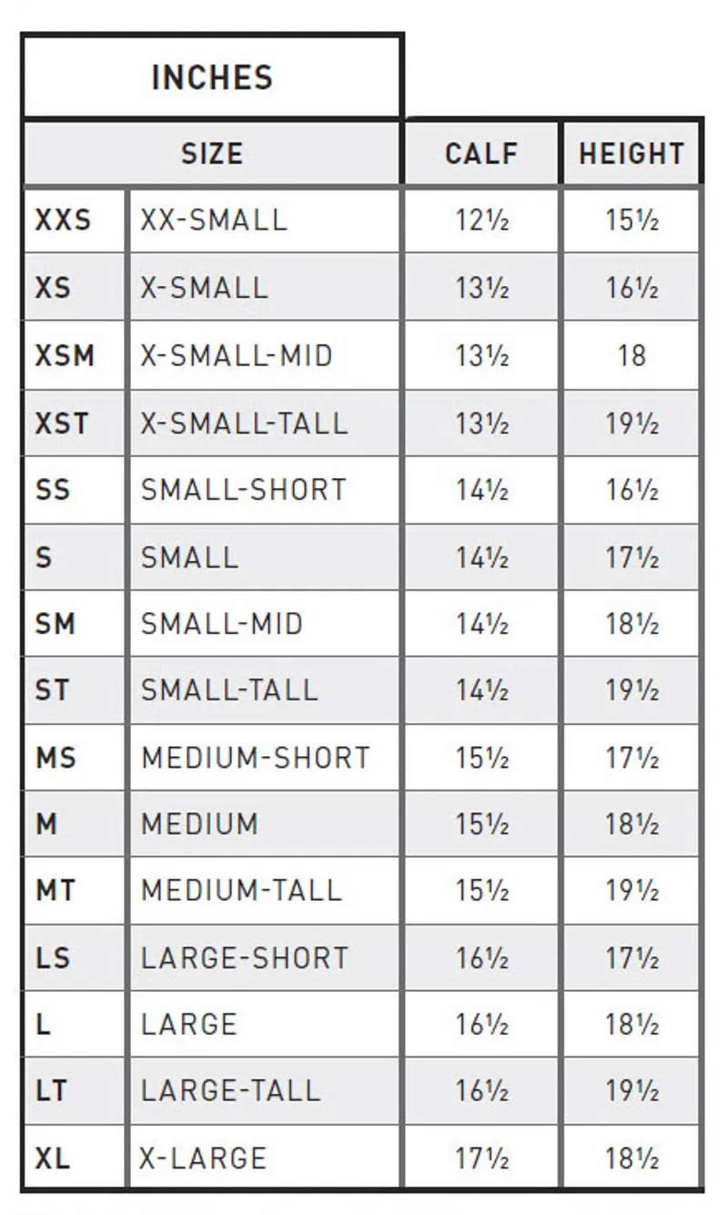 Ariat Half Chaps Sizing