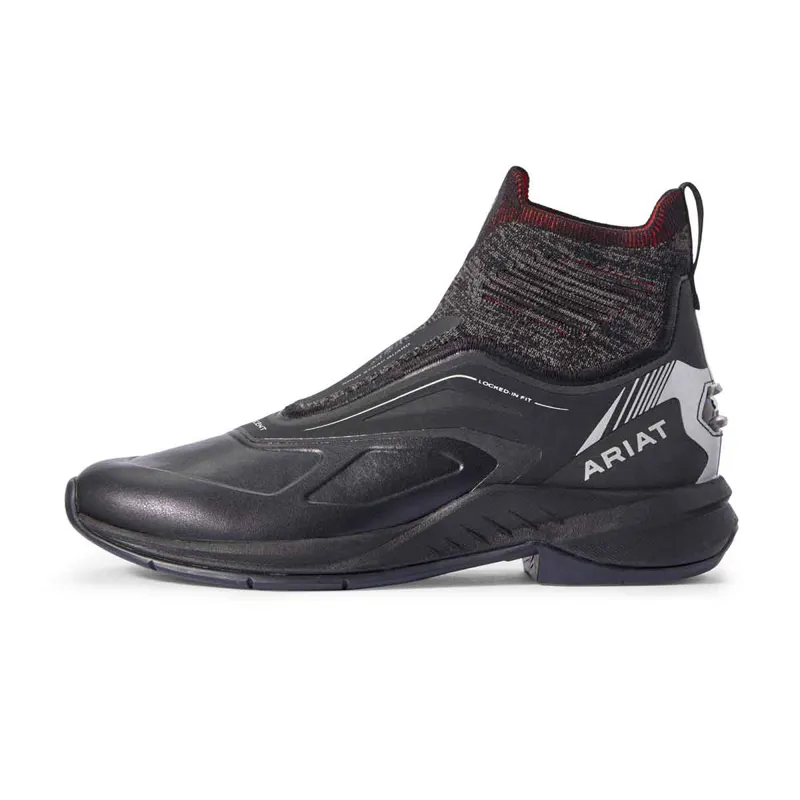 Ariat Ascent Ladies Paddock Boots - Black/Red-2