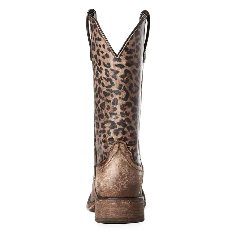 Ariat Circuit Savanna Ladies Western Boots - Distressed Brown/Leopard-2
