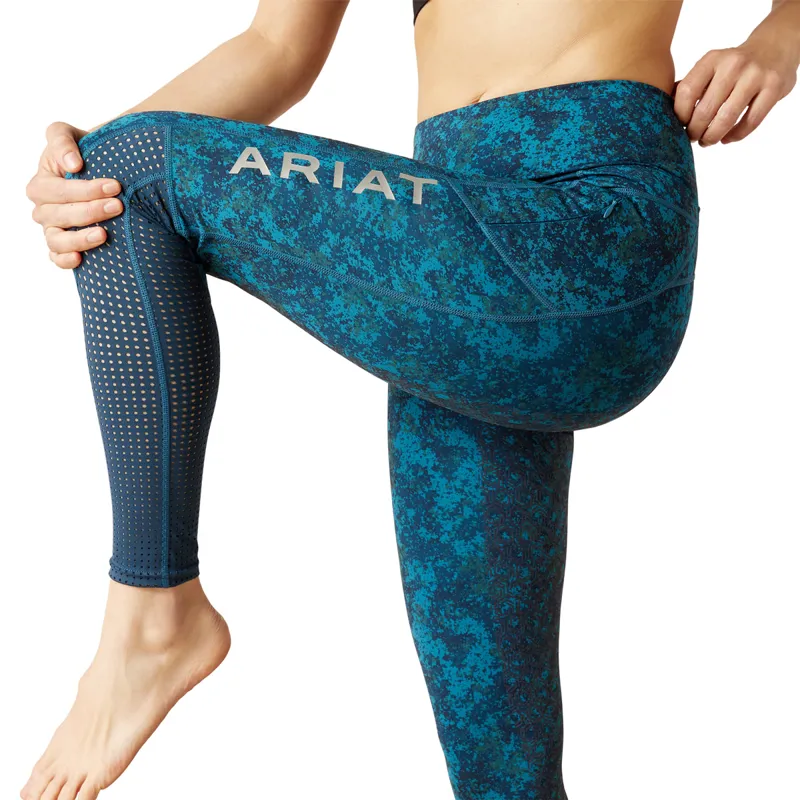 Ariat EOS Full Grip Riding Tights - Deep Petroleum Camo Floral - X-Small-2