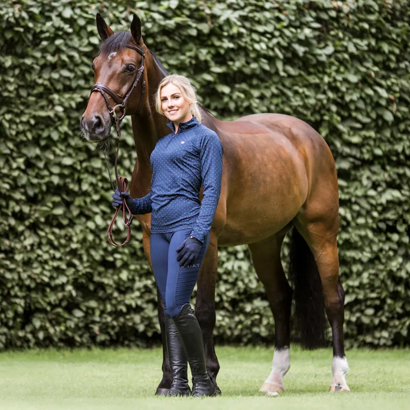 Ariat EOS MOTO Full Grip Ladies Riding Tights - Navy - X-Large-3