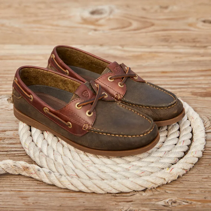 Ariat Antigua Ladies Deck Shoes - Olive Night-8