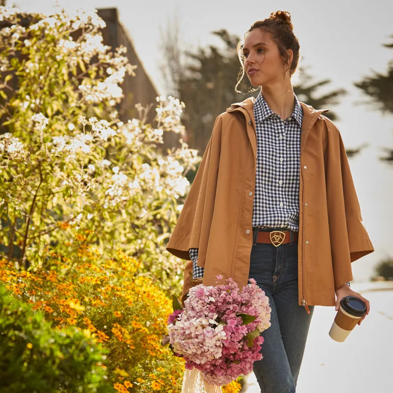 Ariat Country Anza Ladies Waterproof Cape - Travertine-9