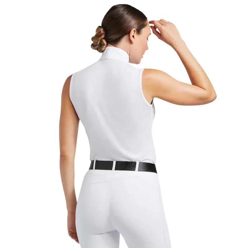 Ariat Aptos Ladies Sleeveless Show Shirt - White-1