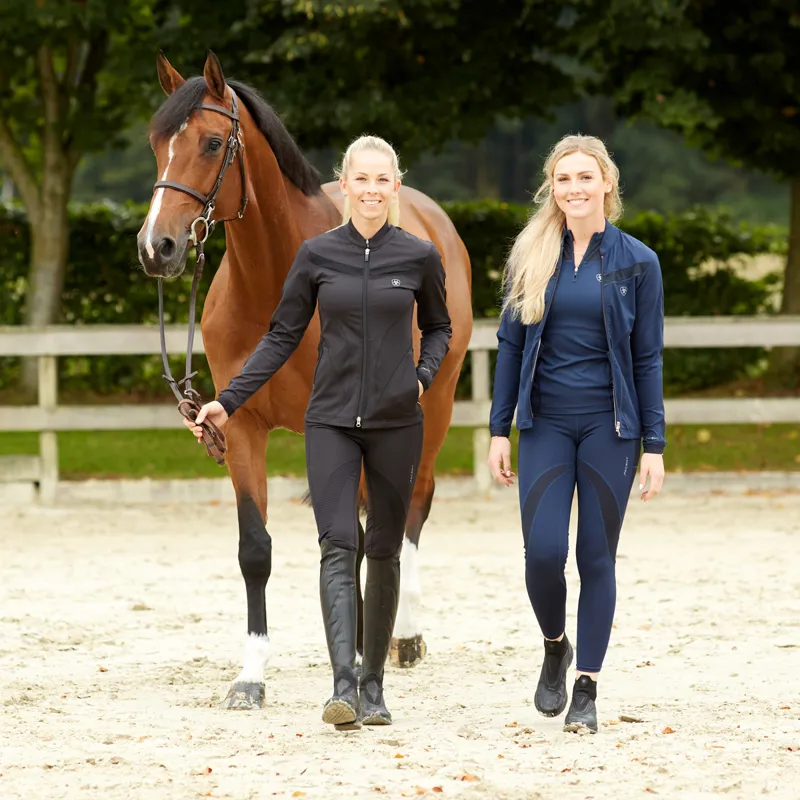 Ariat Ascent Half Grip Ladies Riding Tights - Navy X-Small-4