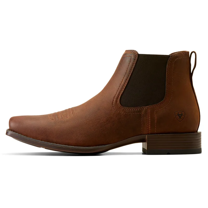 Ariat Mens Booker Ultra Square Toe Short Western Boots - Rough Tan-3