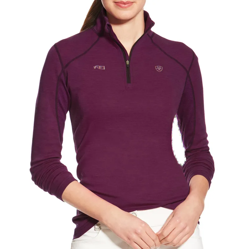 Ariat FEI Cadence Wool 1/4 Zip Ladies Top - FEI Purple