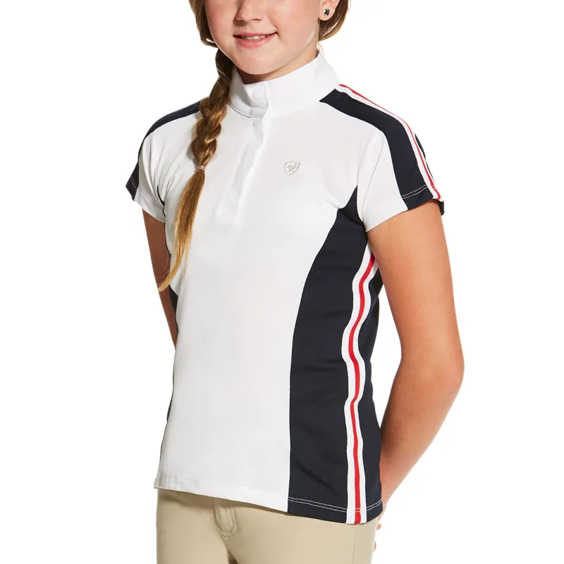 Ariat Fashion Aptos Colourblock SS Girls Top - White/Navy