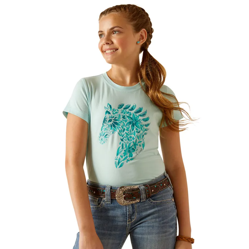 Ariat Floral Mosaic Junior Short Sleeve Tee - Plume