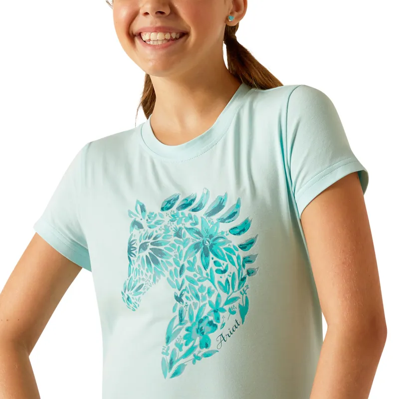 Ariat Floral Mosaic Junior Short Sleeve Tee - Plume-2