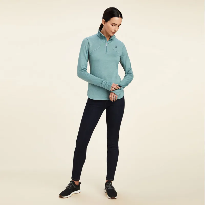 Ariat Gridwork 1/4 Zip Ladies Base Layer Arctic