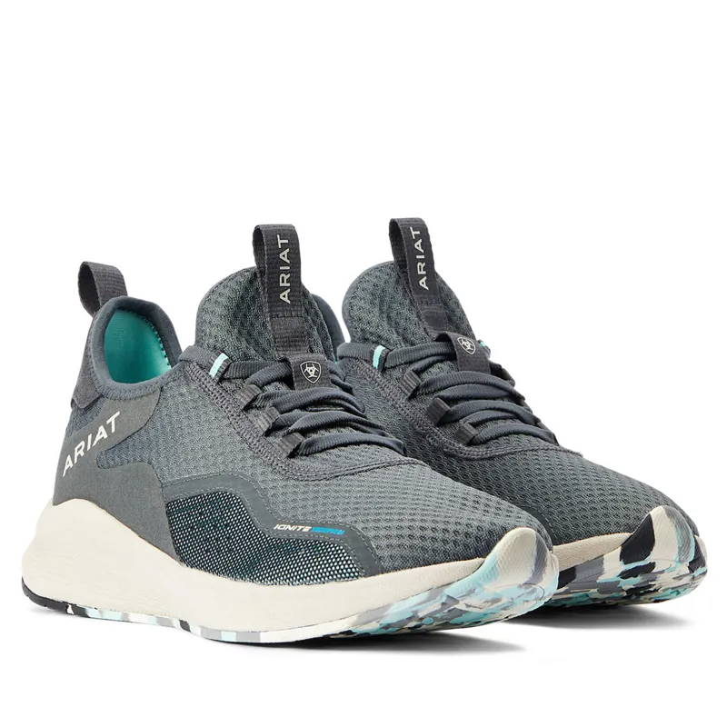 Ariat Ignite Laced Ladies Waterproof Trainers - Steel Blue-2