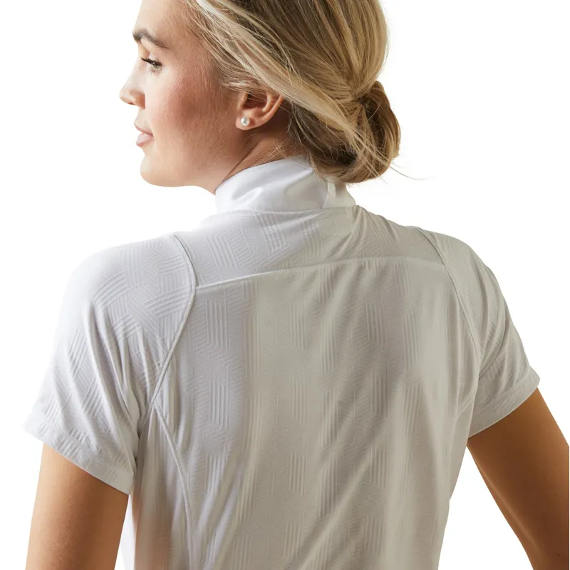 Ariat Luxe Short Sleeve Ladies Competition Shirt - White-3