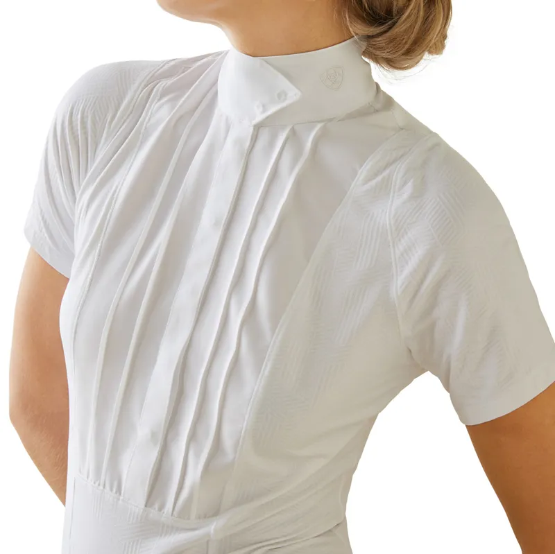 Ariat Luxe Short Sleeve Ladies Competition Shirt - White-2