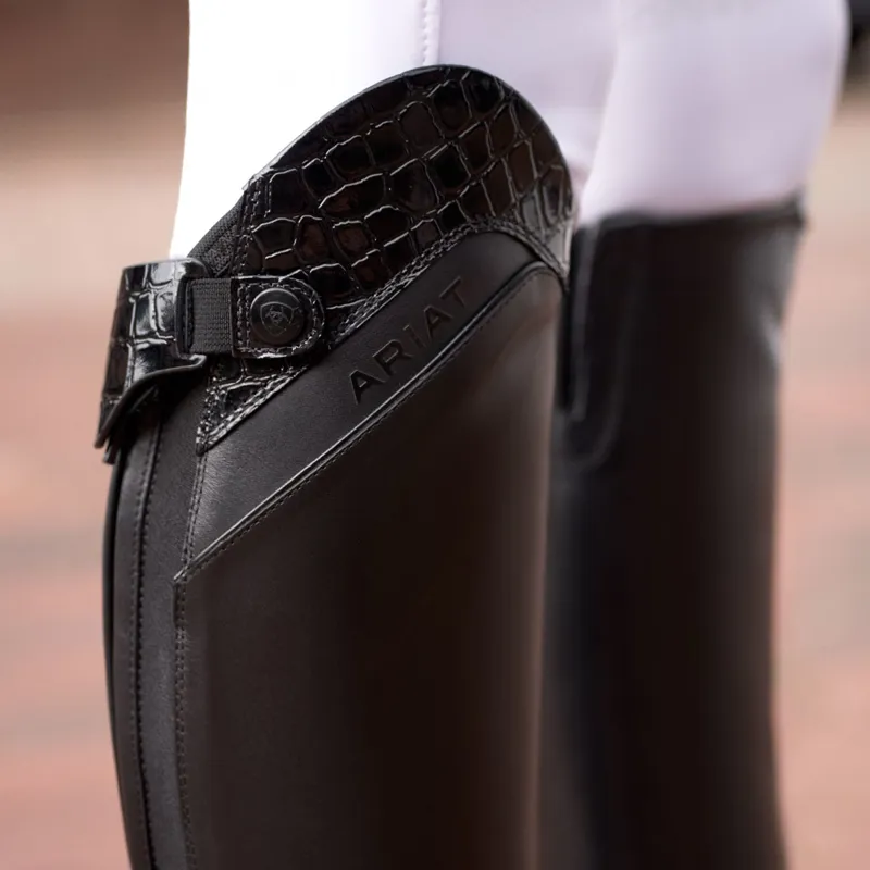 Ariat Palisade Show Tall Ladies Riding Boots - Black/Black Croc Print-4
