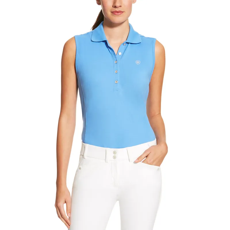 Ariat Prix Womens Sleeveless Polo Shirt - Dutch Blue
