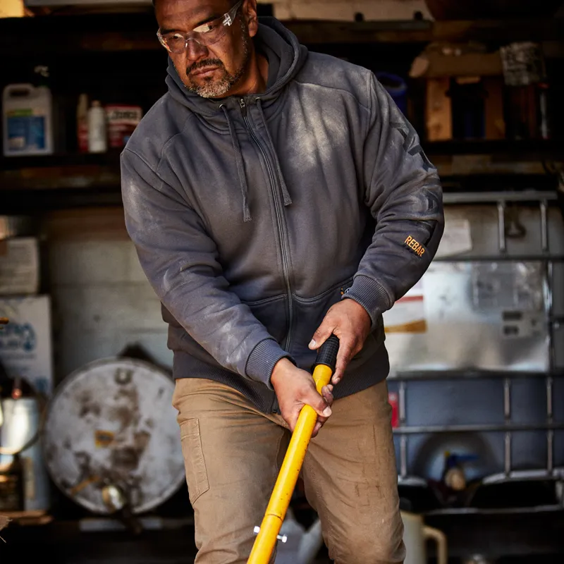 Ariat Rebar All-Weather Full Zip Mens Hoodie - Rebar Grey/Black-4