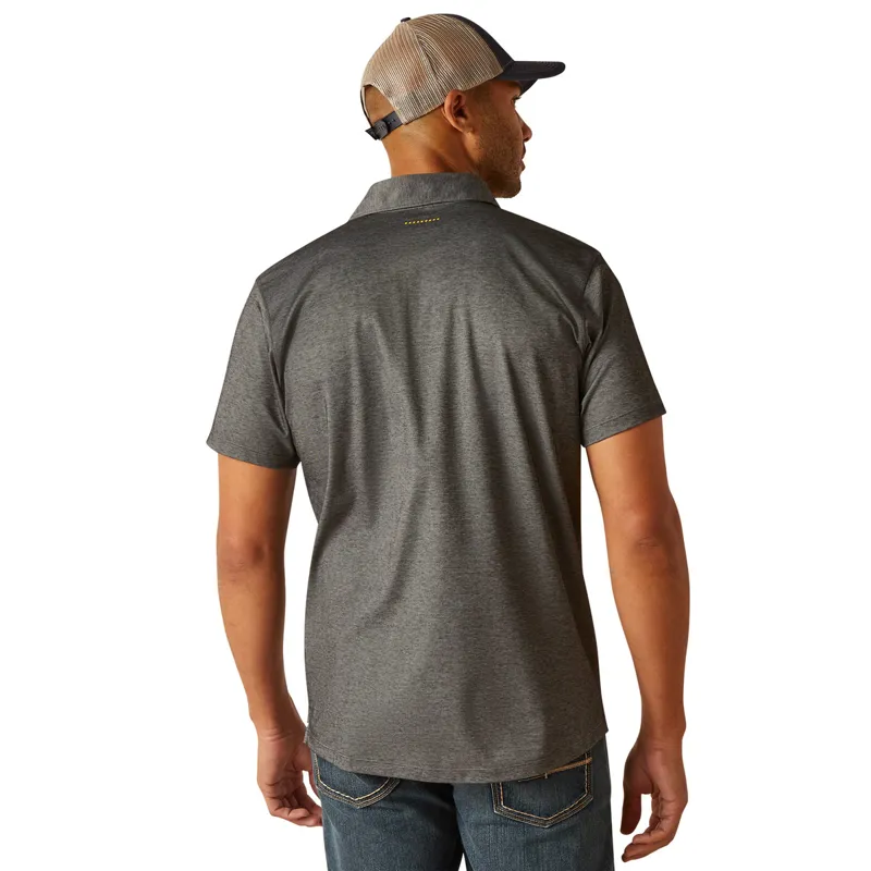 Ariat Rebar Foreman Mens Tech Polo Shirt - Charcoal Heather-1